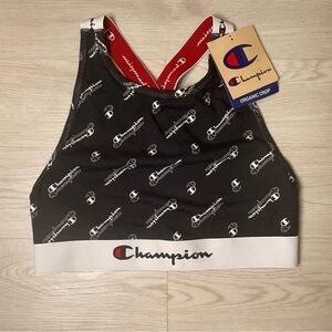 Brand New Girls Champion Navy, White & Red Logo Crop Sports Bra